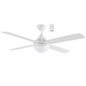 Ceiling Fan With Light and Remote - 122cm 48inch E27 55W White 3 Speed - Min10