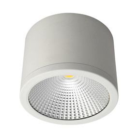 Cylindrical 240V 35W LED Ceiling Light - White Finish / Warm White LED
