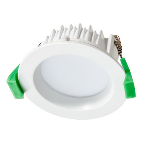 8W LED 700lm Downlight Dimmable IP44 Tri Colour 85mm White