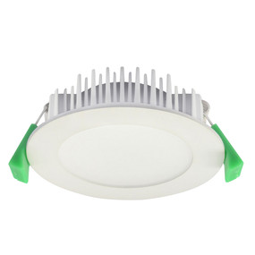10W LED 970lm Downlight Dimmable IP44 Tri Colour 101mm White