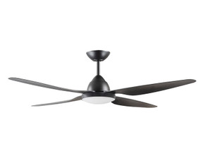 Black Ceiling Fan With Light and Remote 132cm 52inch 38W Tri Colour 6 Speed