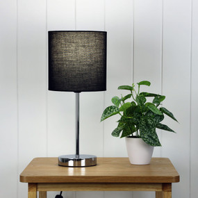 Black and Chrome Table Lamp E27 60W 410mm