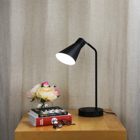 Desk Lamp E27 42W 460mm Matte Black USB