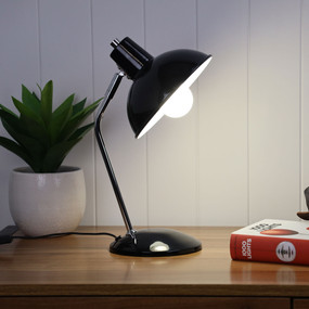 Desk Lamp E27 380mm Black and Chrome