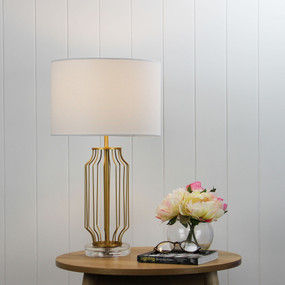 Table Lamp E27 42W 530mm White and Gold