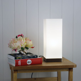 White and Brushed Chrome Touch Lamp E14 40W 310mm