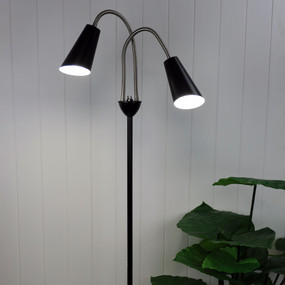 Evento Floor Lamp E27 120W 1500mm Black and Brushed Chrome