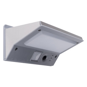 Metal Solar Wall Light With Infrared Sensor - Stainless Steel