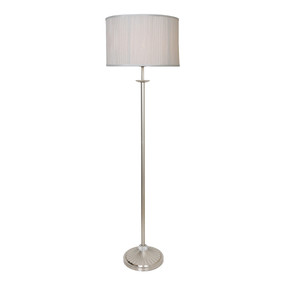 White and Antique Silver Floor Lamp E27 60W 1580mm