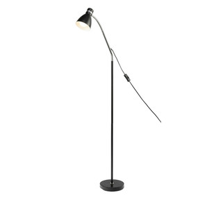 Floor Lamp E27 28W 1450mm Matte Black and Chrome