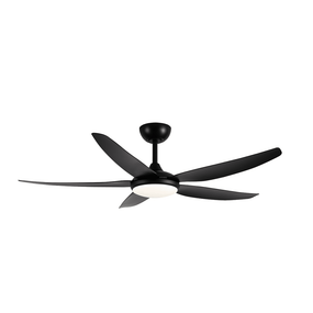 142cm 56inch Matte Black Ceiling Fan With Light and Remote 35W 6 Speed