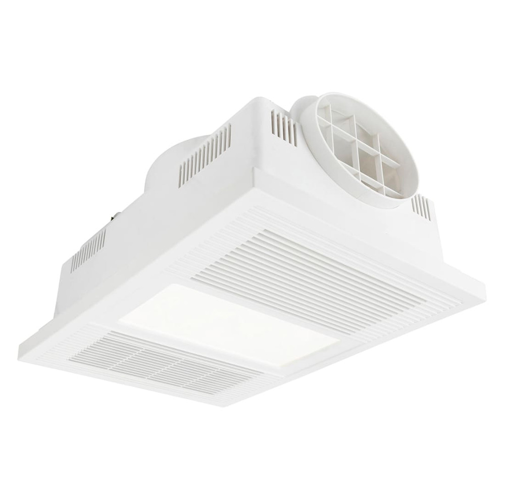 White 3 In 1 Bathroom Heater Fan Light 500mm Lighting Style