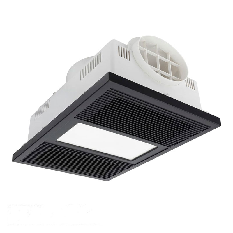 Black 3in1 Bathroom Heater Fan Light 500mm Lighting Style