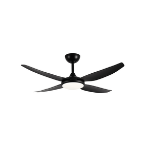 Smart Matte Black Ceiling Fan With Light and Remote 132cm 52inch 35W 6 Speed