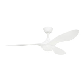 Matte White DC Ceiling Fan With Remote and Light 132cm 52inch 30W 6 Speed