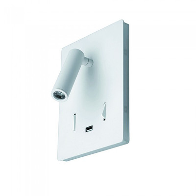 White Bedside Wall Light With Adjustable Light and Switch