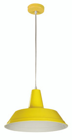 Industrial Pendant Light Yellow, Adjustable Cord