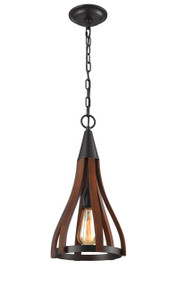 Pendant Lights | KHALEESI series: E27 pendant - Small 1 Lamp Oak Dark Redwood