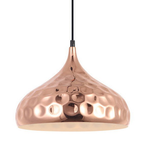 Copper Pendant Light - Industrial Flat Shape Adjustable Cord