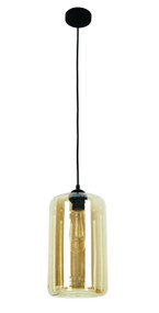 Pendant Lights | MASON Series: E27 Pendant Light - Oblong Amber Glass