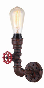 Sconces | STEAM series: interior decorative aged iron pipe wall light - 1 E27 Globe