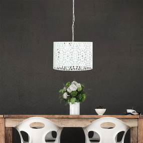 Pendant Light - White Wrought Metal, Stunning Cutout - Rustic 45