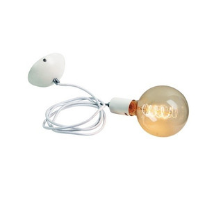 Drop Suspension Pendant Light White With Long Cord