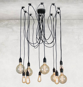Pendant Light - 10 Lights Black OMS