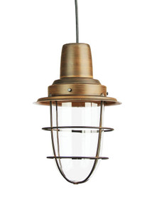 Industrial Pendant Light - Bronze Rustic Cage Vintage Case