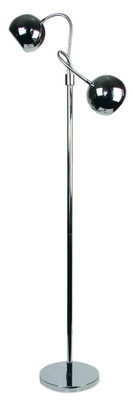 Upright Twin Tall Lamp Flex Chrome