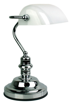 Chrome Gloss Opal Bankers Lamp Touch