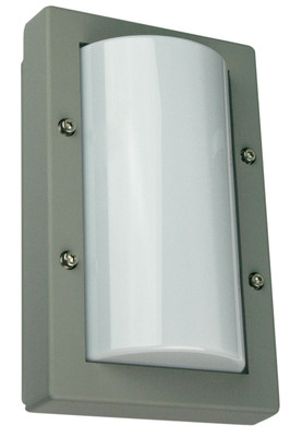 Marine Grade Vandal Resistant Wall or Ceiling Light - 240V E27 40W IP65 IK10 24cm Silver