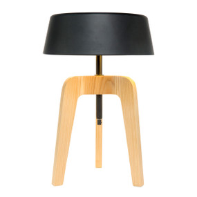 Jacobsen Walnut and Metal Table Lamp - Black Shade