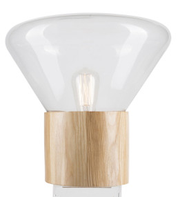 Copenhagen Timber and Glass Table Lamp - Clear