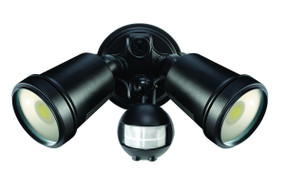 Hunter II LED 2-Light Floodlight with Sensor - Black