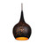 Black Pendant Light - Bell Shaped Long Cord Gold Interior - Celeste