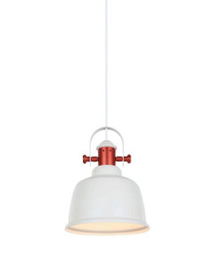 Industrial Pendant Light - White Iron Bell, Copper Plated - Alta