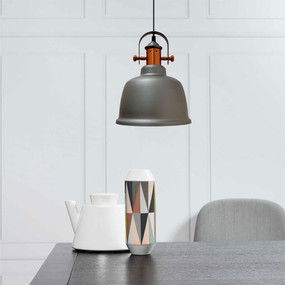 Industrial Pendant Light - Copper and Gray