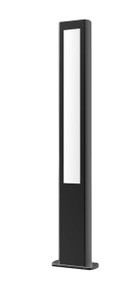 Black LED Outdoor Bollard Light - Rectangular 80cm Tall - Amun