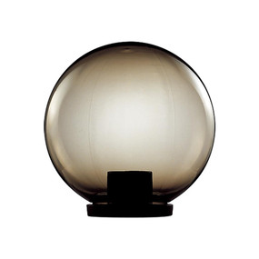 200mm Sphere 240V Polycarbonate Garden Light - Black Base & Smoke Sphere / E27