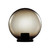 200mm Sphere 240V Polycarbonate Garden Light - Black Base & Smoke Sphere / E27