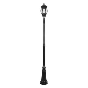Vienna Large Single Head Tall Post Light - Black Finish / B22