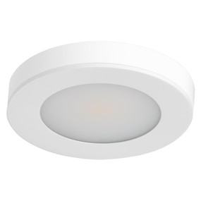 ASTRA Round 12V 3.6W LED Cabinet Light - White Finish / Warm White LED