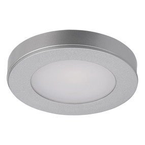 ASTRA Round 12V 3.6W LED Cabinet Light - Silver Finish / Warm White LED