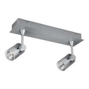 Twin LED Bar Spotlight - Silver Finish / White LED