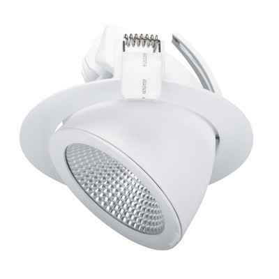 Gimble Downlight - Dimmable 25W 1950lm IP20 5000K 180mm Satin White Shop Light