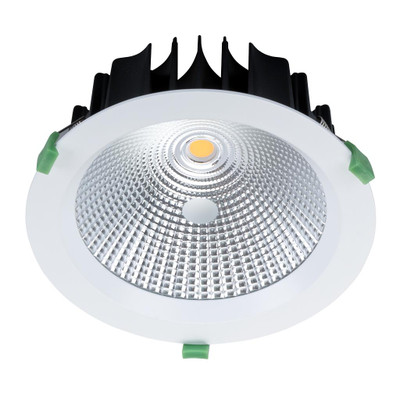 35W 2500lm LED Downlight - Dimmable IP44 3000K 225mm White Shop Light