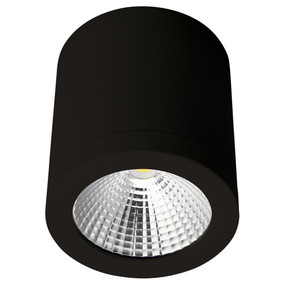 Cylindrical 240V 13W LED Ceiling Light - Black Finish / Warm White LED