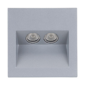 Square 2W Recessed Steplight - Silver Frame / Warm White LED