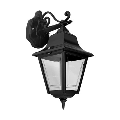 Victorian Downward Wall Light - Black Finish B22 Made In Italy
